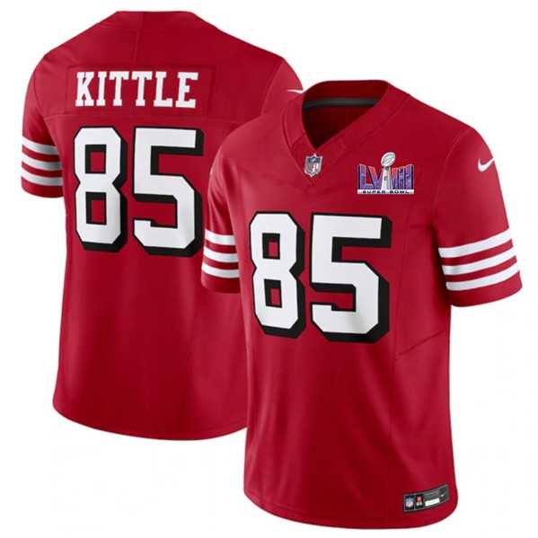 Men & Women & Youth San Francisco 49ers #85 George Kittle New Red 2024 F.U.S.E. Super Bowl LVIII Patch Vapor Untouchable Limited Jersey